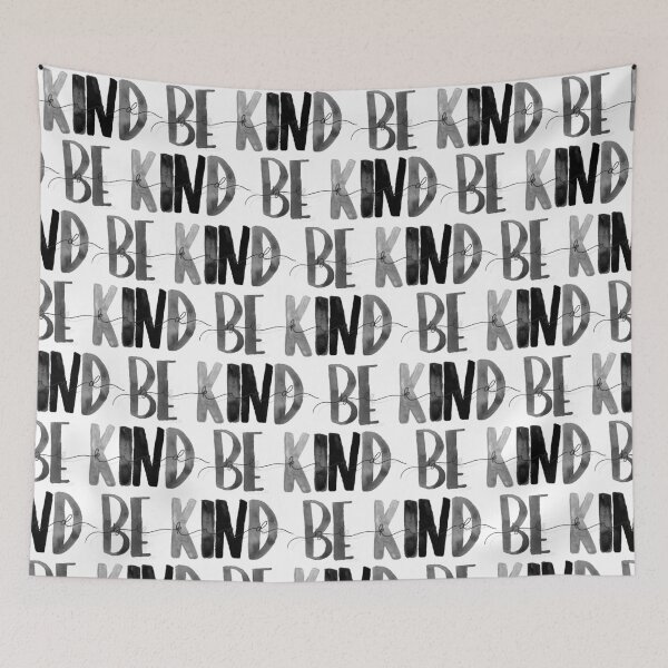Item preview, Be Kind Black and White Pattern | Be Kind | Cute Pattern | Black and White Pattern designed and sold by merakiandmind.
