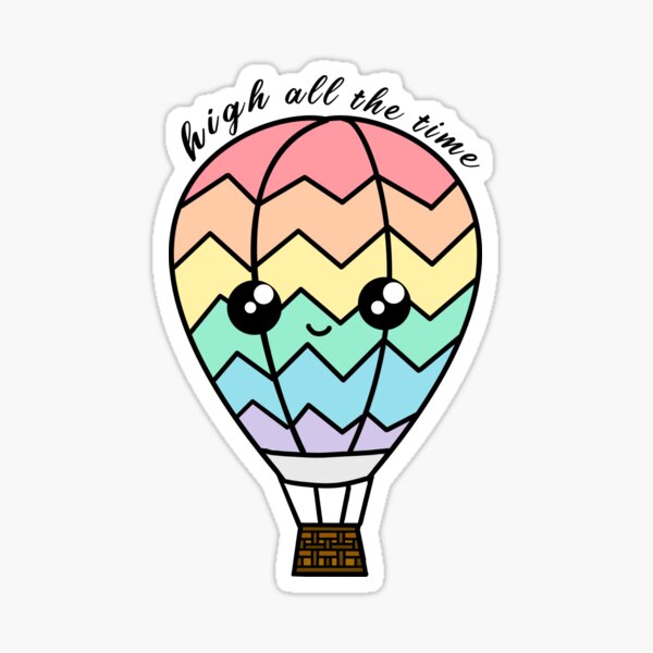 Item preview, Rainbow Hot Air Balloon, High all the time designed and sold by Old-Cat-Lady.