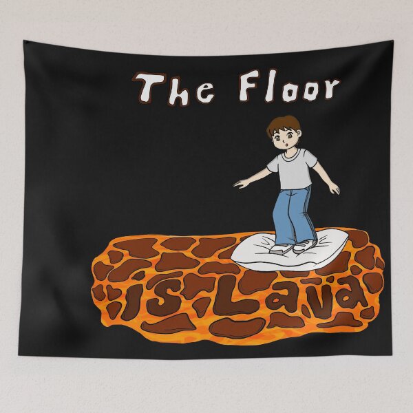 Item preview, The Floor is Lava with kid on a pillow with the lava all around designed and sold by frankheights.