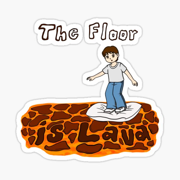 Floor Is Lava Stickers Redbubble - roblox kindergarten the floor is lava challenge