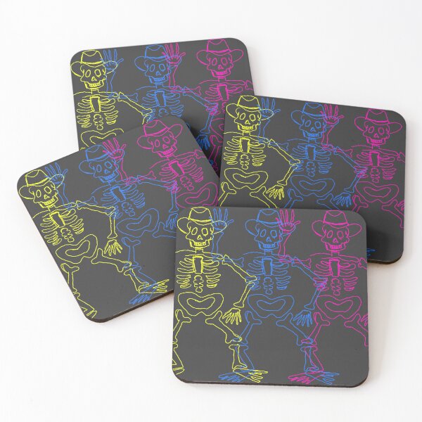 Aperçu de l'œuvre cow-boys squelettes colorés créée et vendue par CapellaDesigns.