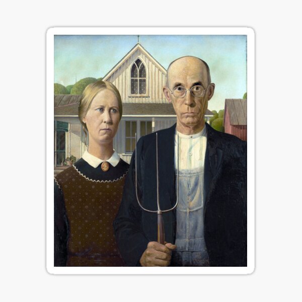 Item preview, American Gothic by Grant Wood designed and sold by artclassics.