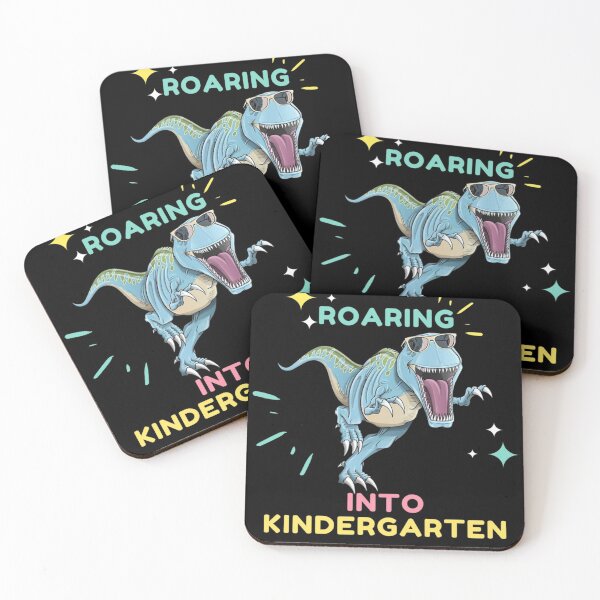 Item preview, Roaring into kindergarten t rex dinosaur back to school designed and sold by zugharo2019.