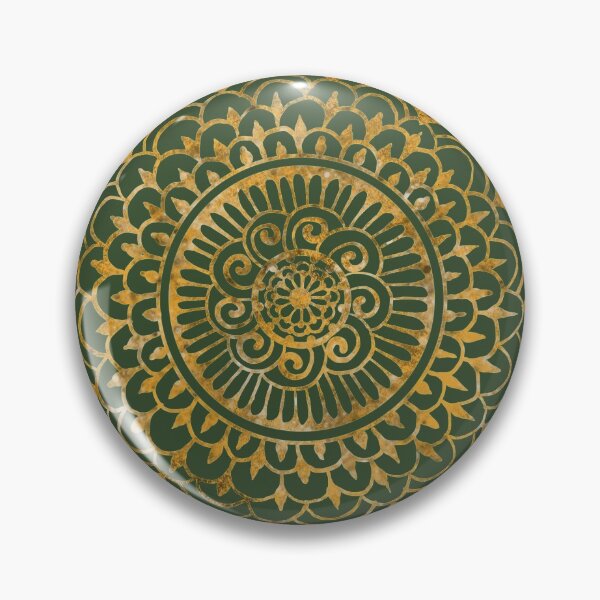 Item preview, Sunflower Sun Mandala Gold on Green designed and sold by ArtByDrax.