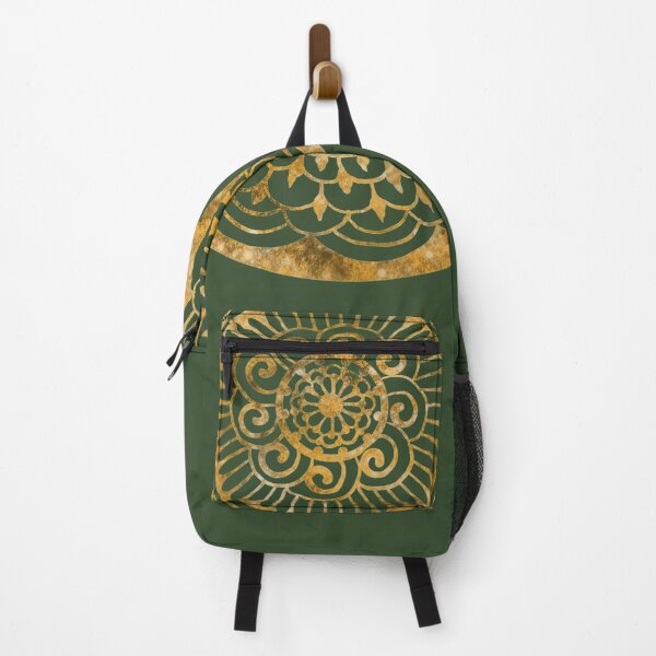 Item preview, Sunflower Sun Mandala Gold on Green designed and sold by ArtByDrax.