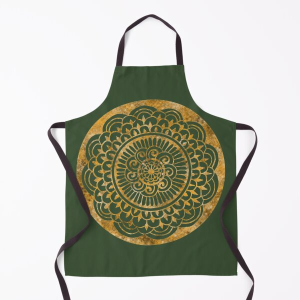Item preview, Sunflower Sun Mandala Gold on Green designed and sold by ArtByDrax.