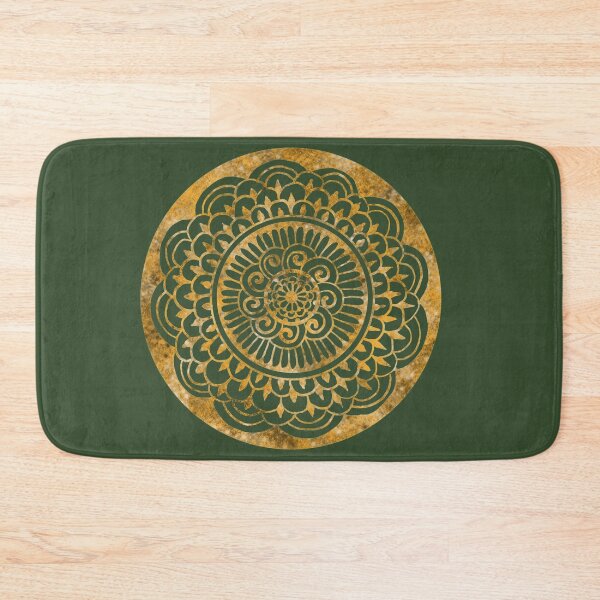 Item preview, Sunflower Sun Mandala Gold on Green designed and sold by ArtByDrax.