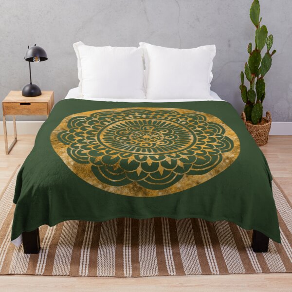 Item preview, Sunflower Sun Mandala Gold on Green designed and sold by ArtByDrax.