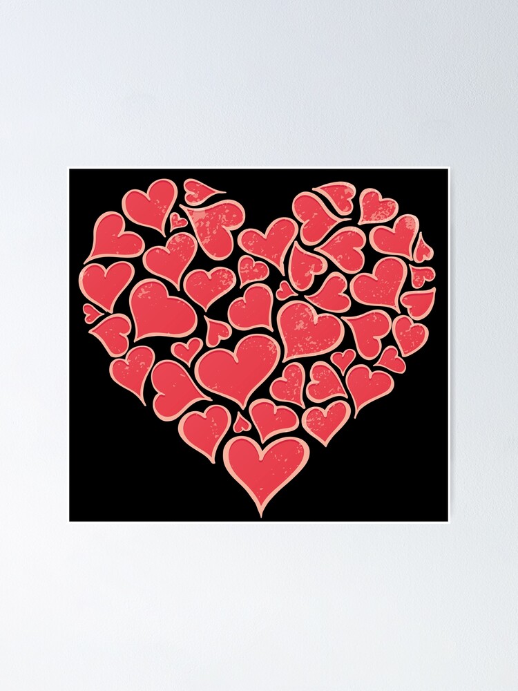 Heart shape with many small hearts | Poster