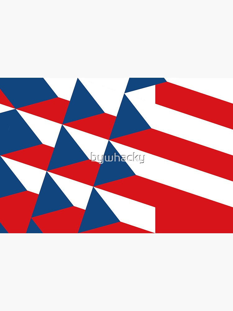Thumbnail 3 of 3, Sticker, Czehia  Flag Pattern designed and sold by bywhacky.