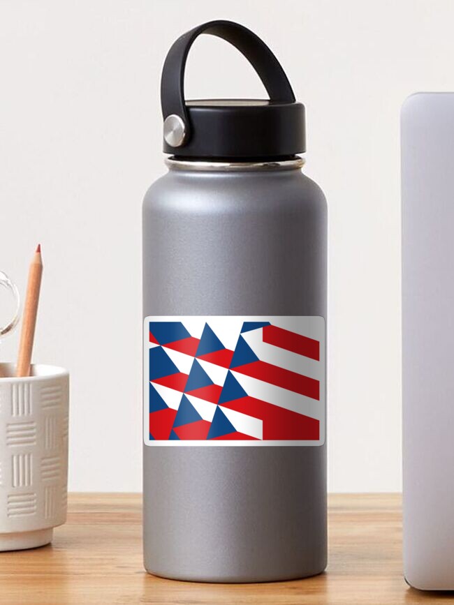 Thumbnail 1 of 3, Sticker, Czehia  Flag Pattern designed and sold by bywhacky.