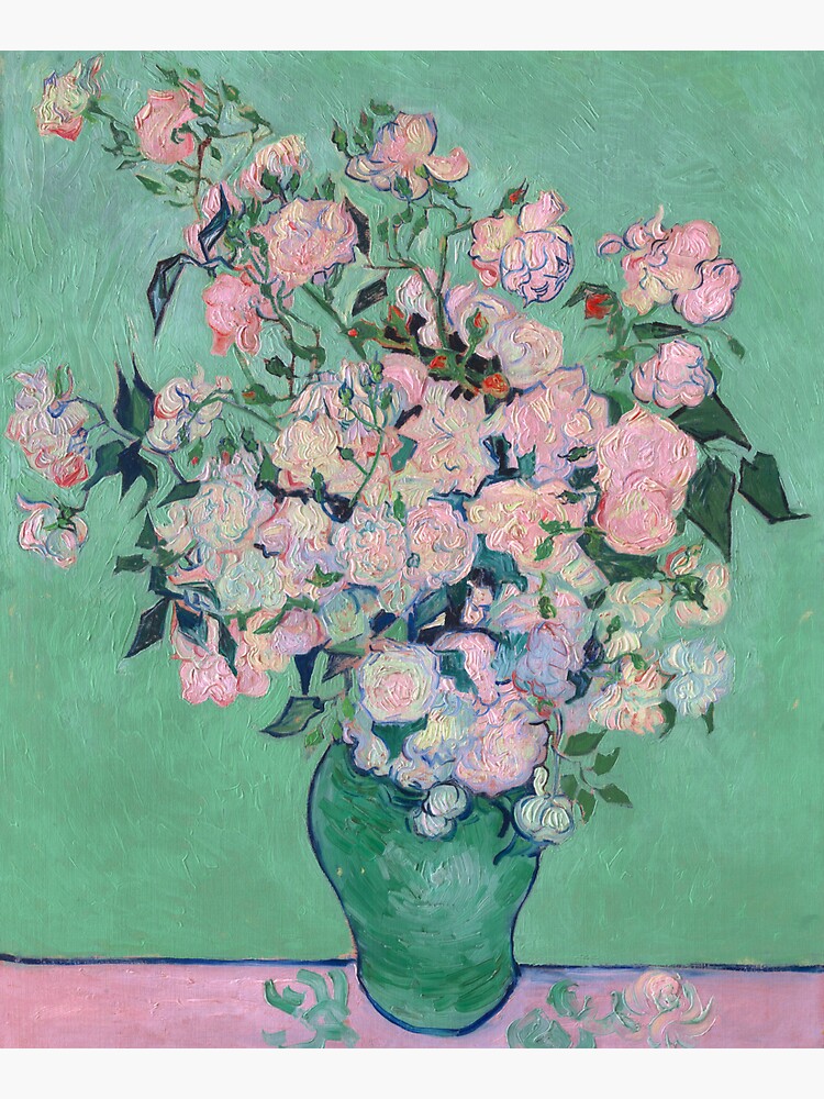 Tote Bags - Still Life: Vase with Pink Roses by Vincent van Gogh