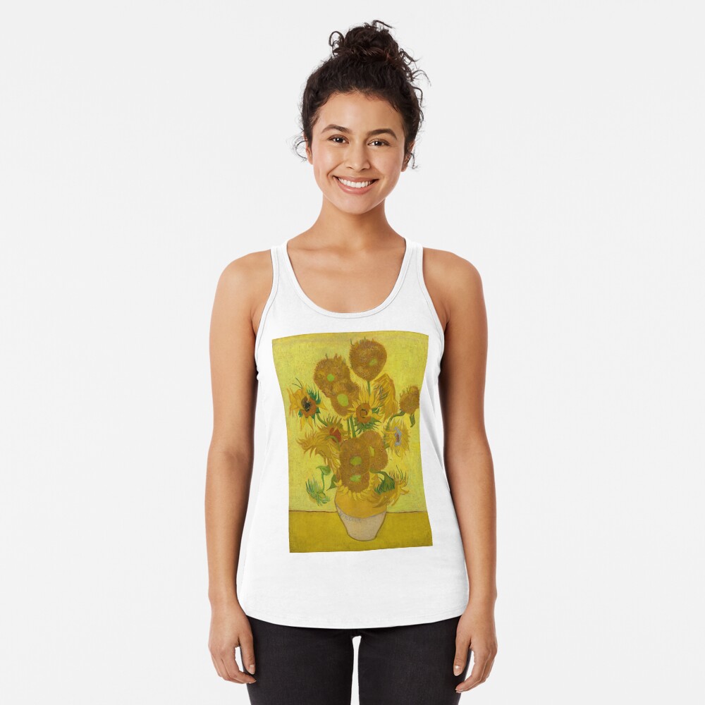 Discover Vase with Sunflowers by Van Gogh Racerback Tank Top