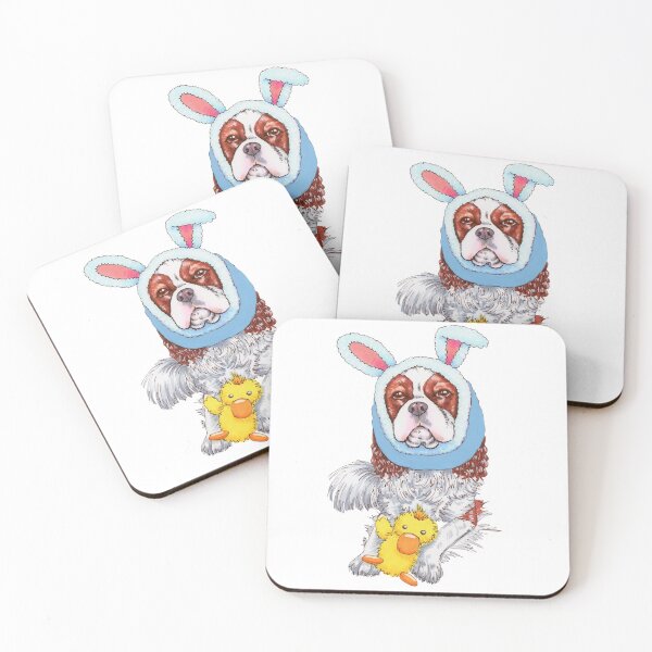 Item preview, Cavalier King Charles Spaniel - Blenheim wearing a bunny snood designed and sold by jollyinu.