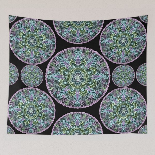 Item preview, hand drawn mandala purple and pink designed and sold by MandalaFlowerArt.