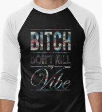 Bitch töte meine Stimmung nicht - Hawaii floral Baseballshirt mit 3/4-Arm