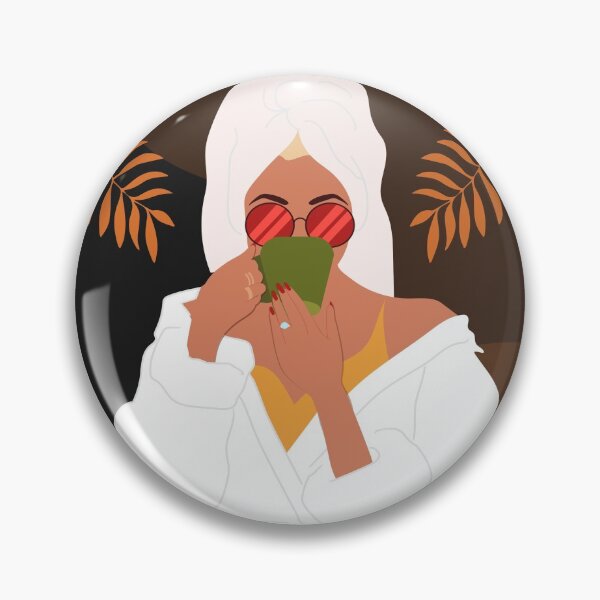 Item preview, Entanglements Happen - wife in spa robe sips tea designed and sold by Spiritualish.