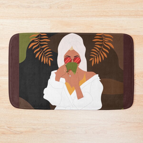 Item preview, Entanglements Happen - wife in spa robe sips tea designed and sold by Spiritualish.
