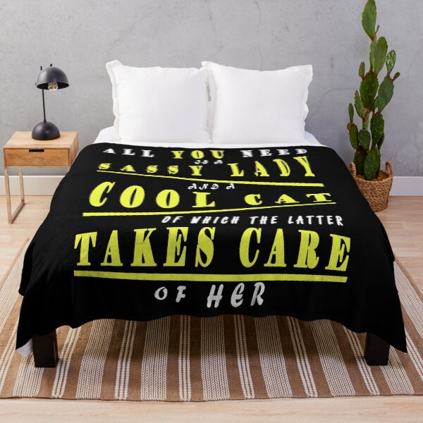 Item preview, Cool Cat Lady Diseño Texto Amarillo designed and sold by vineeth.