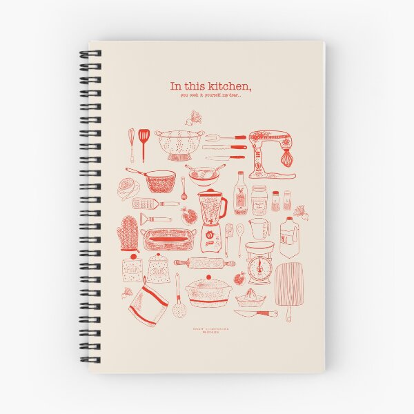 Item preview, Retro Kitchen Cooking Utensils Line Print in red designed and sold by Steph Goarin.
