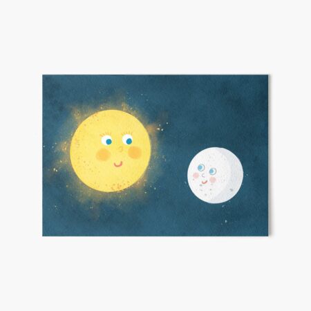 Sun and moon buddies Art Board Print
