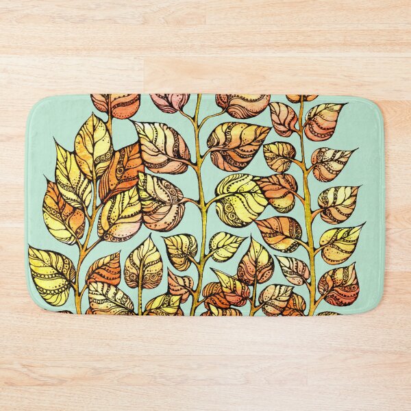 Item preview, Hand drawn watercolor  golden leaves designed and sold by MandalaFlowerArt.