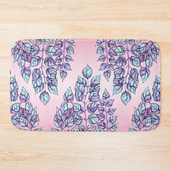 Item preview, Rose Quartz and Serenity hand drawn and watercolor leaves  designed and sold by MandalaFlowerArt.