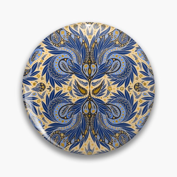 Item preview, Blue, Yellow & Cream Paisley Pattern designed and sold by somecallmebeth.