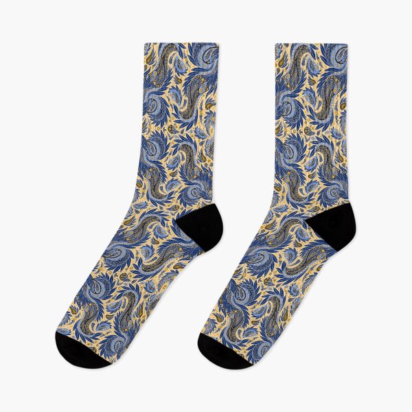 Item preview, Blue, Yellow & Cream Paisley Pattern designed and sold by somecallmebeth.