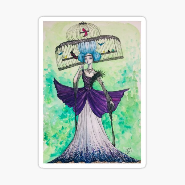Caged Bird Wig Sticker