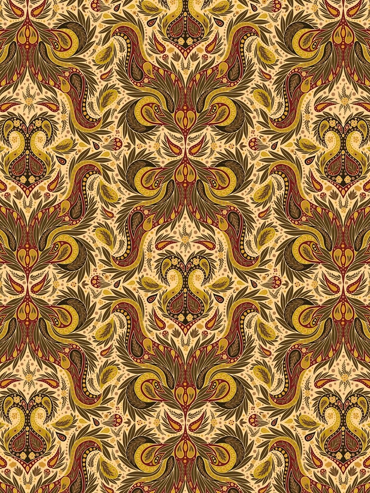 Olive Green, Gold & Burgundy Paisley Pattern" A-Line Dress for Sale by  somecallmebeth | Redbubble