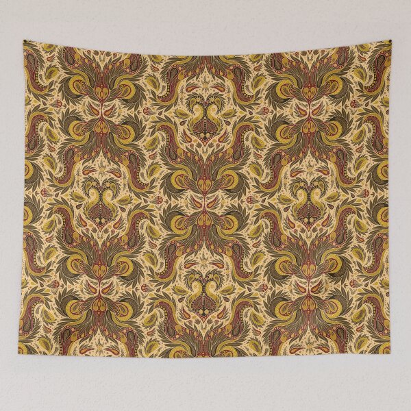 Item preview, Olive Green, Gold & Burgundy Paisley Pattern designed and sold by somecallmebeth.