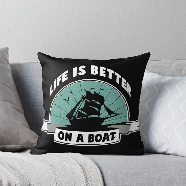 Item preview, Vintage Life is Better on A Boat Gift design Sailing Fishing graphic designed and sold by Lisbob.