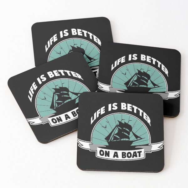 Item preview, Vintage Life is Better on A Boat Gift design Sailing Fishing graphic designed and sold by Lisbob.