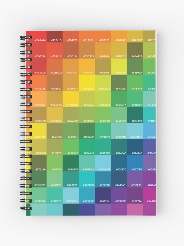 Rainbow Hex Colors Spiral Notebook By Jojo9 Redbubble