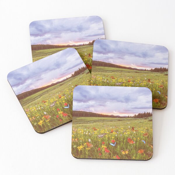 Item preview, Meadow with flowers and butterflies, field with flowers designed and sold by Cat Print.