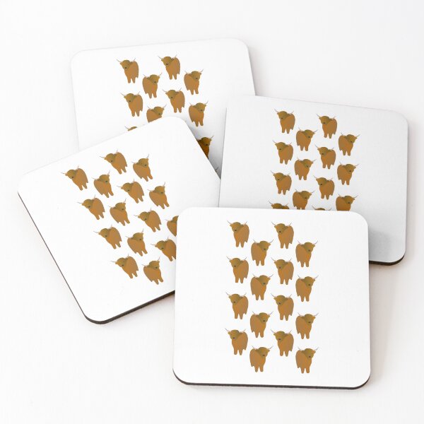 Item preview, Adorable Highland Cattle Pattern (on white) designed and sold by Davey's Designs.