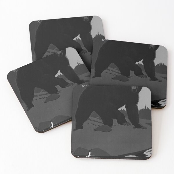 Item preview, Hunt big Game in Canada Noire vintage travel poster designed and sold by stickart-marek.