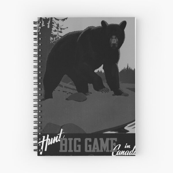 Item preview, Hunt big Game in Canada Noire vintage travel poster designed and sold by stickart-marek.