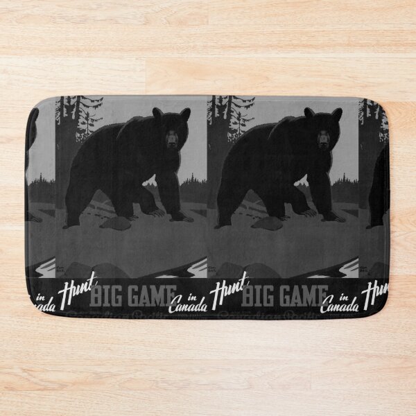 Item preview, Hunt big Game in Canada Noire vintage travel poster designed and sold by stickart-marek.
