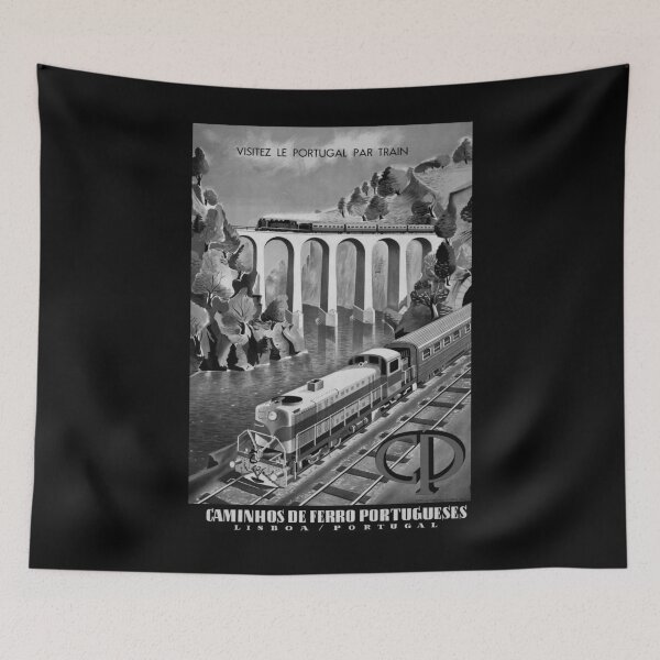 Item preview, Visitez le Portugal par Train Noire vintage travel poster designed and sold by stickart-marek.