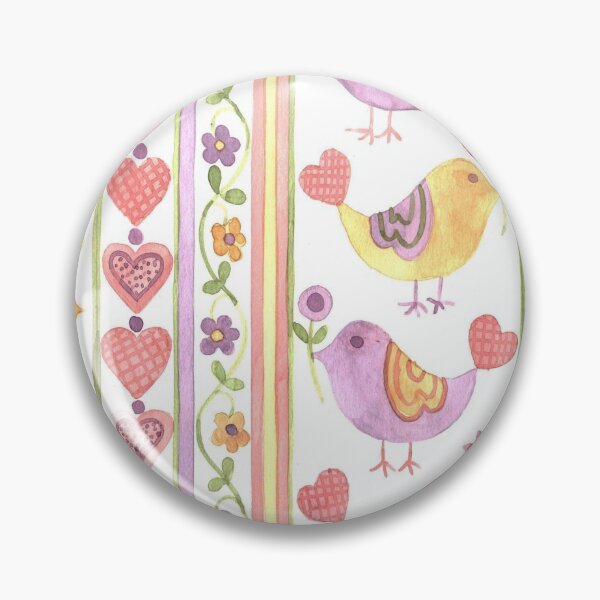 Item preview, Pastel Folk Bird Stripe designed and sold by Tiffany Budd.