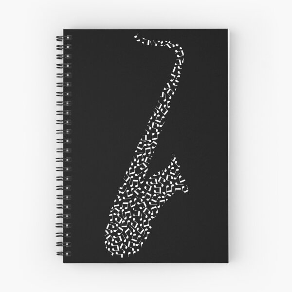 Item preview, White musical notes saxophone silhouette designed and sold by natalyon.