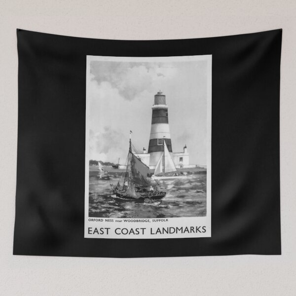 Item preview, east coast landmarks Noire vintage travel poster designed and sold by stickart-marek.