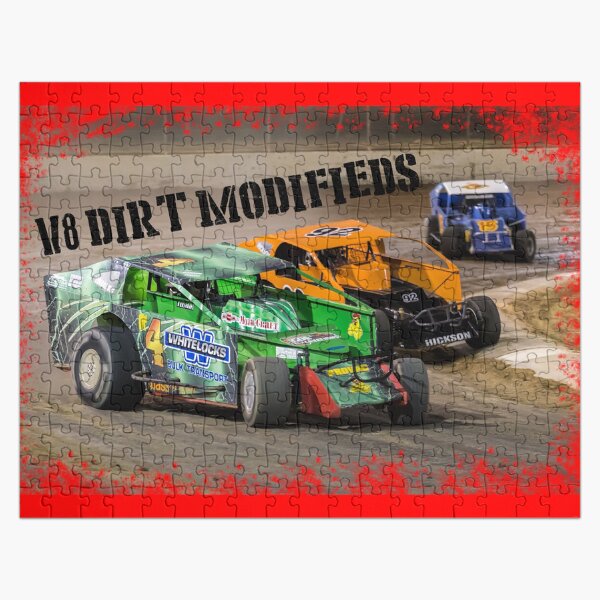 V8 Dirt Modifieds in action Jigsaw Puzzle