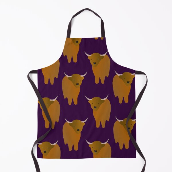 Item preview, Adorable Highland Cattle Pattern (on purple) designed and sold by Davey's Designs.