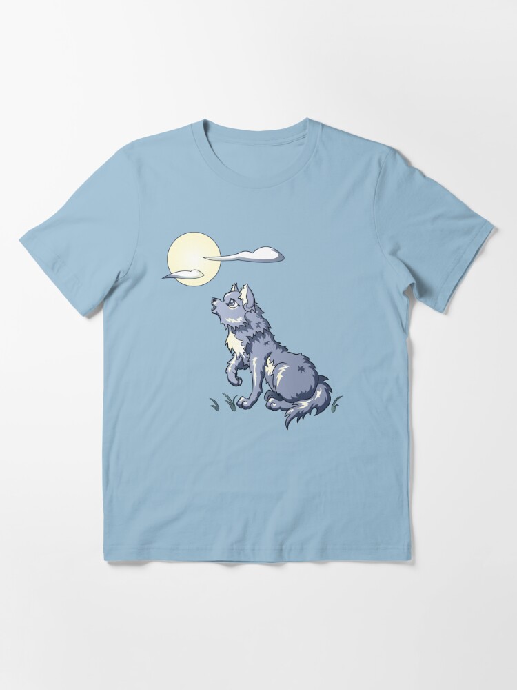 wolf howling at the moon t shirt