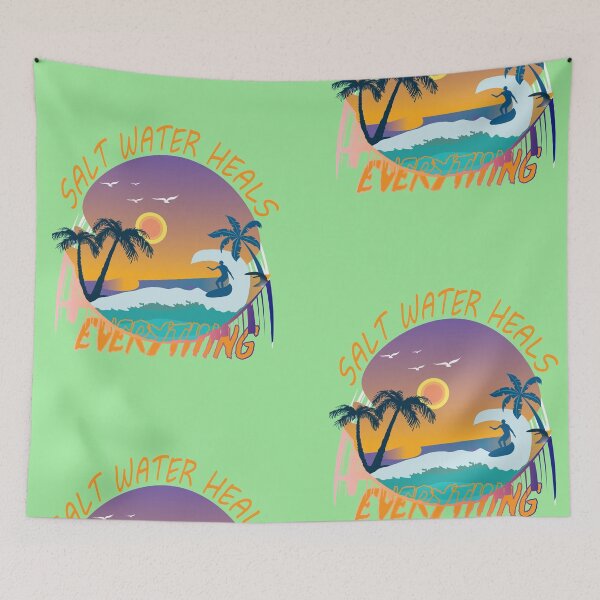Item preview, Salt water heals everything, beach gift ideas designed and sold by Med-89.