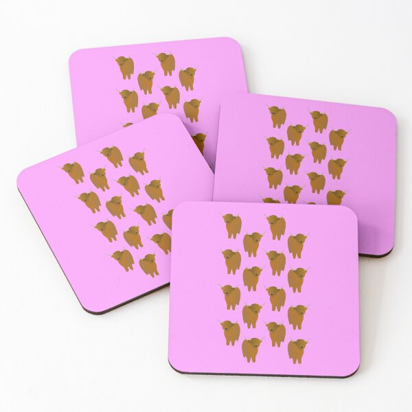 Item preview, Adorable Highland Cattle Pattern (on pink) designed and sold by Davey's Designs.