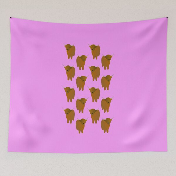 Item preview, Adorable Highland Cattle Pattern (on pink) designed and sold by Davey's Designs.